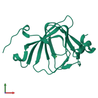 PDB entry 3ht1 coloured by chain, front view.