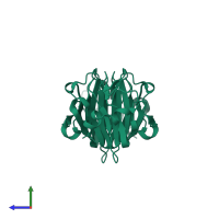 Cupin type-2 domain-containing protein in PDB entry 3ht1, assembly 1, side view.