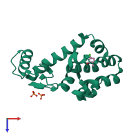 PDB entry 3ht8 coloured by chain, top view.