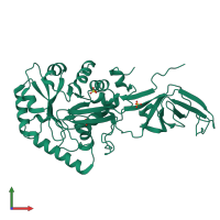 PDB entry 3hur coloured by chain, front view.