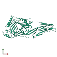 PDB entry 3hvn coloured by chain, front view.
