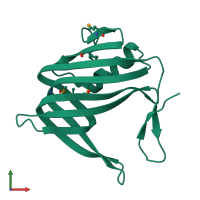 PDB entry 3hwu coloured by chain, front view.