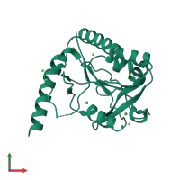 PDB entry 3hxt coloured by chain, front view.