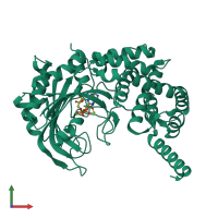 PDB entry 3hxx coloured by chain, front view.