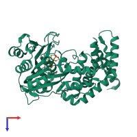 PDB entry 3hxx coloured by chain, top view.