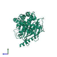 Alanine--tRNA ligase in PDB entry 3hxx, assembly 1, side view.