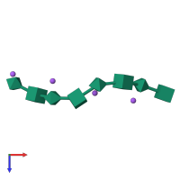PDB entry 3hya coloured by chain, top view.