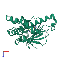 PDB entry 3hz5 coloured by chain, top view.