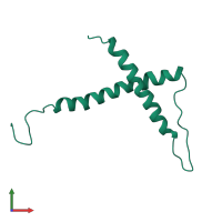 PDB entry 3hzq coloured by chain, front view.