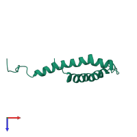 PDB entry 3hzq coloured by chain, top view.
