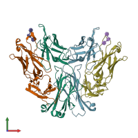 PDB entry 3i02 coloured by chain, front view.