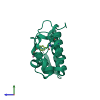PDB entry 3i03 coloured by chain, side view.