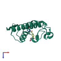 PDB entry 3i03 coloured by chain, top view.