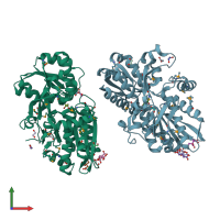 PDB entry 3i09 coloured by chain, front view.