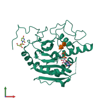 PDB entry 3i0f coloured by chain, front view.