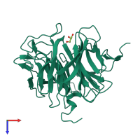 PDB entry 3i1c coloured by chain, top view.