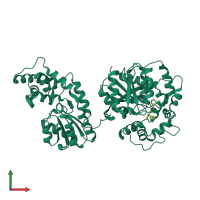 PDB entry 3i1y coloured by chain, front view.