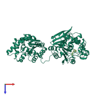 PDB entry 3i1y coloured by chain, top view.