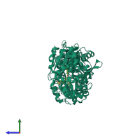 PDB entry 3i28 coloured by chain, side view.