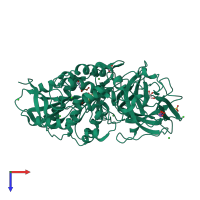 PDB entry 3i2h coloured by chain, top view.