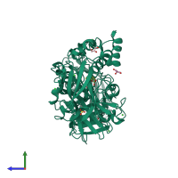 PDB entry 3i2i coloured by chain, side view.