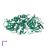 PDB entry 3i2i coloured by chain, top view.
