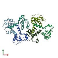 PDB entry 3i3u coloured by chain, front view.