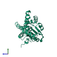 PDB entry 3i47 coloured by chain, side view.