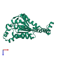PDB entry 3i47 coloured by chain, top view.