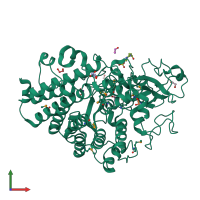 PDB entry 3i4g coloured by chain, front view.