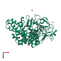 PDB entry 3i4g coloured by chain, top view.