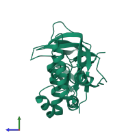 PDB entry 3i4h coloured by chain, side view.