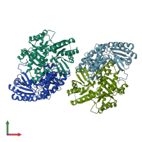 PDB entry 3i4j coloured by chain, front view.
