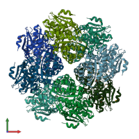PDB entry 3i4k coloured by chain, front view.