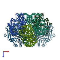 PDB entry 3i4k coloured by chain, top view.