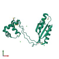 PDB entry 3i4p coloured by chain, front view.