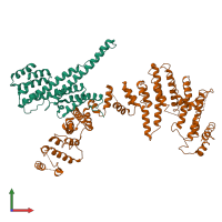 PDB entry 3i4r coloured by chain, front view.