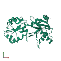 PDB entry 3i4t coloured by chain, front view.