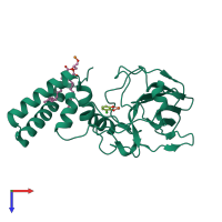 PDB entry 3i4v coloured by chain, top view.