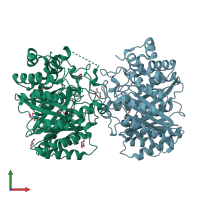 PDB entry 3i4z coloured by chain, front view.