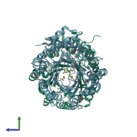 PDB entry 3i4z coloured by chain, side view.