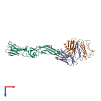 PDB entry 3i50 coloured by chain, top view.