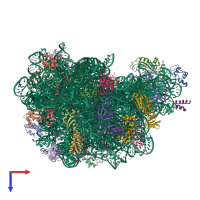 PDB entry 3i55 coloured by chain, top view.