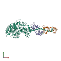PDB entry 3i5h coloured by chain, front view.