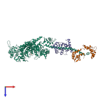 PDB entry 3i5i coloured by chain, top view.
