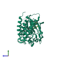 PDB entry 3i5n coloured by chain, side view.