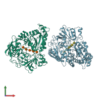 PDB entry 3i5o coloured by chain, front view.