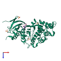 PDB entry 3i5z coloured by chain, top view.