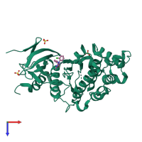 PDB entry 3i60 coloured by chain, top view.