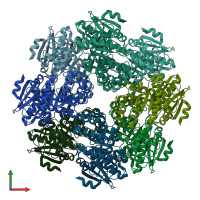 PDB entry 3i6e coloured by chain, front view.